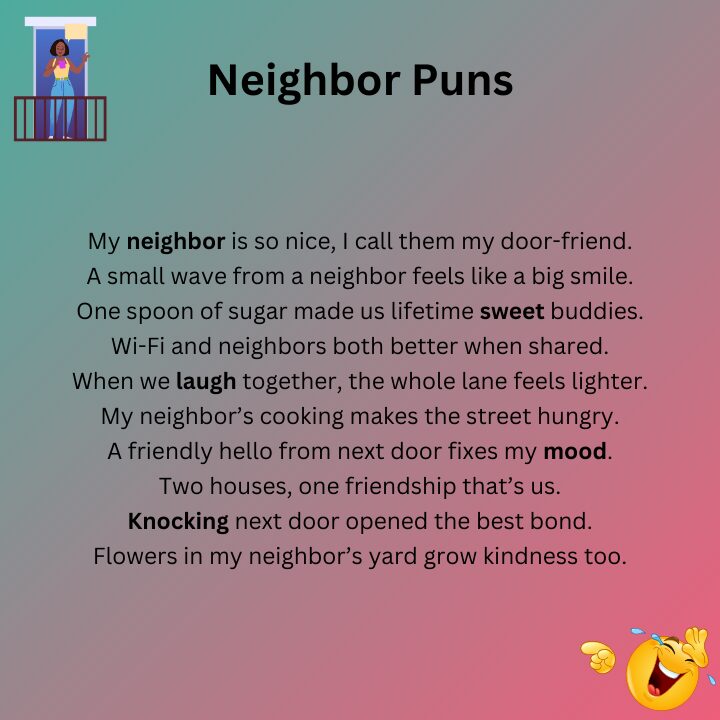 Neighbor Puns One Liners