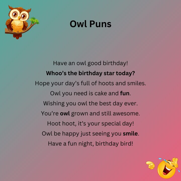 Owl Puns Birthday