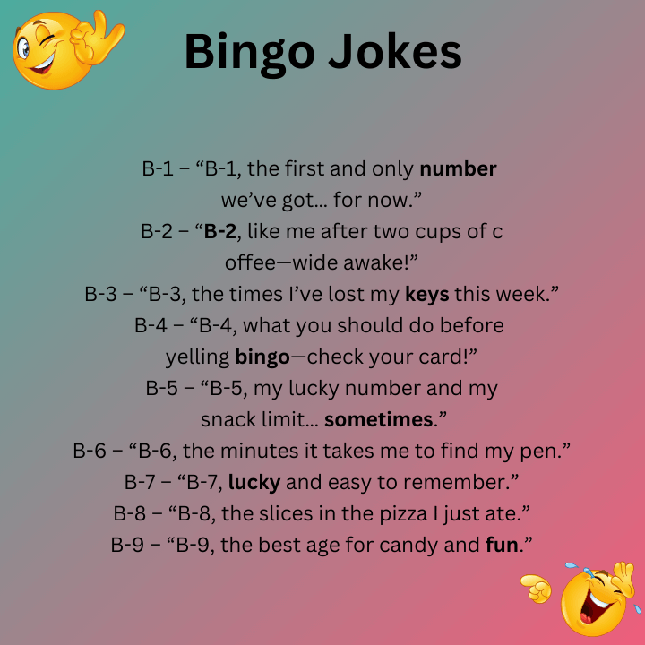 Bingo Jokes For Each Number