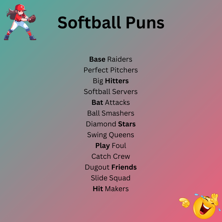 Softball Puns Team Names