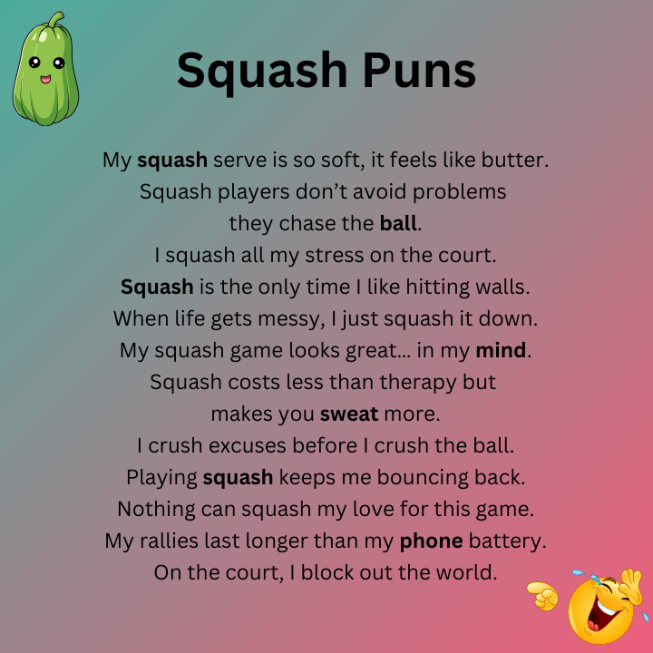 Squash Puns One Liners