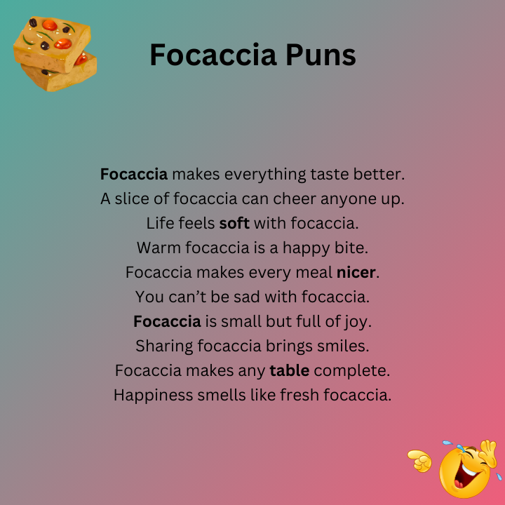 Focaccia Puns One Liners