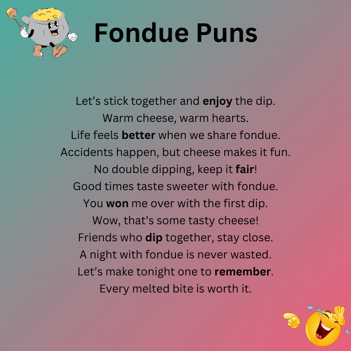 Fondue Puns One Liners