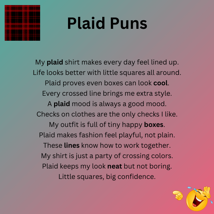 Plaid Puns One Liners
