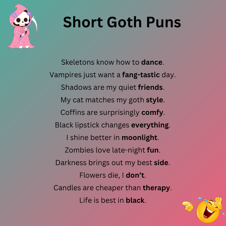 Short Goth Puns