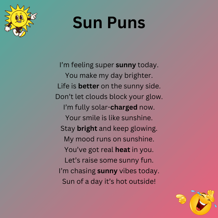 Sun Puns One Liners