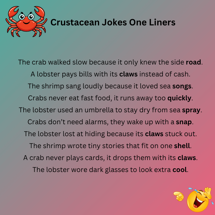 Crustacean Jokes One Liners