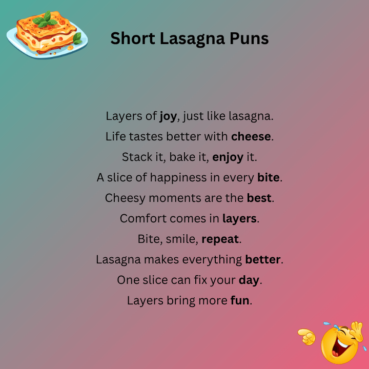 Short Lasagna Puns