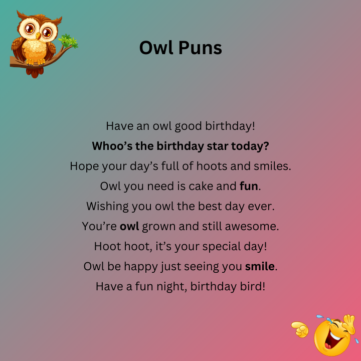 Owl Puns Birthday