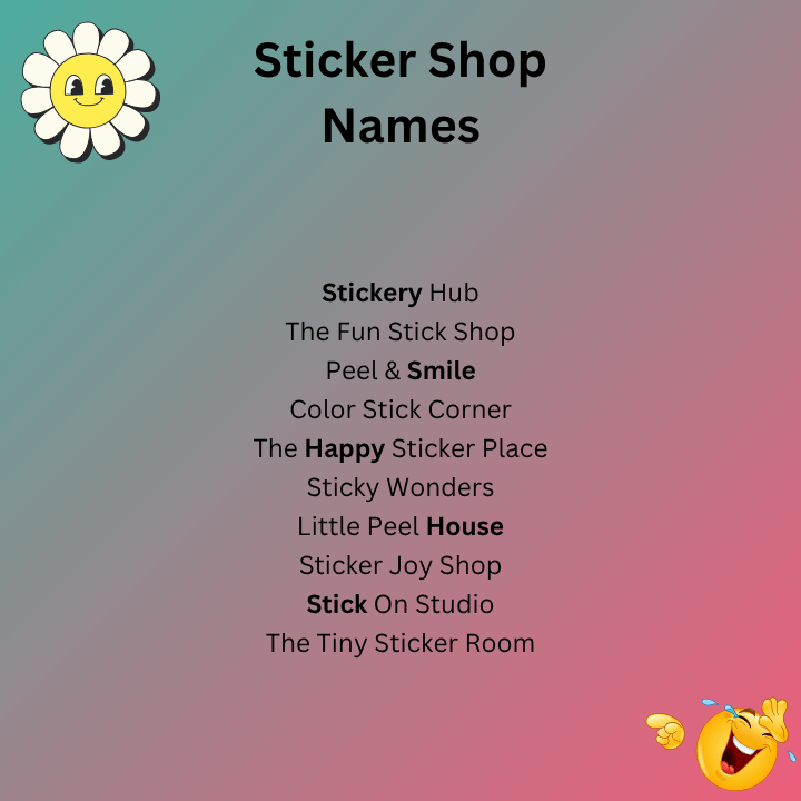 Sticker Shop Names