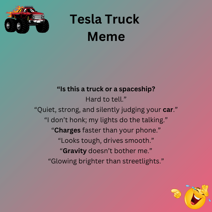 Tesla Cybertruck Meme Caption