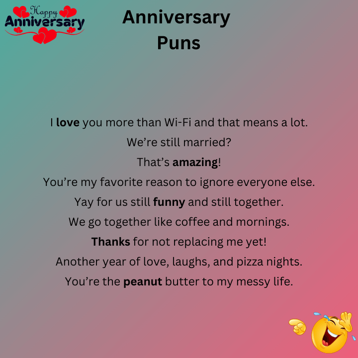 Funny Anniversary Puns