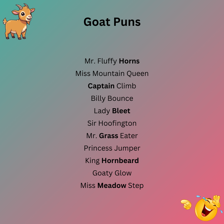 Goat Puns Names