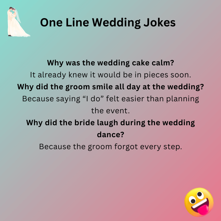 One Line Wedding Jokes